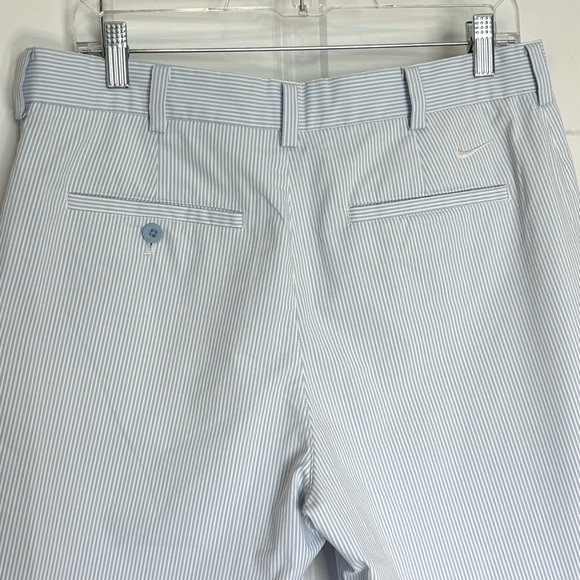 Nike Golf Blue White Stripe Flat Front Shorts 32 - Picture 6 of 9